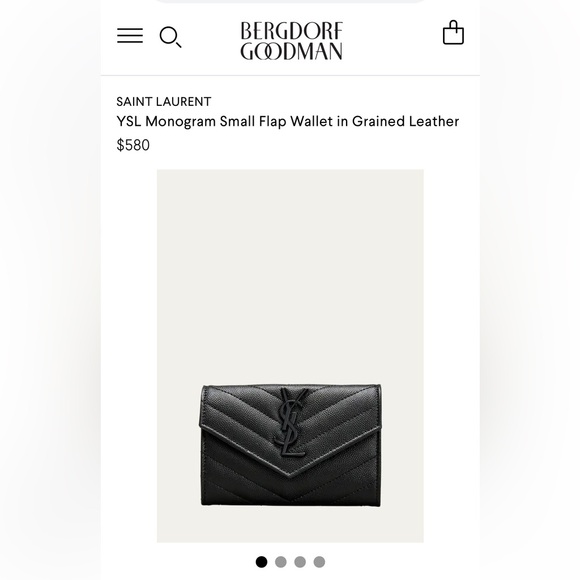 Saint Laurent YSL Monogram Small Flap Wallet in Grained Leather - Picture 2 of 5